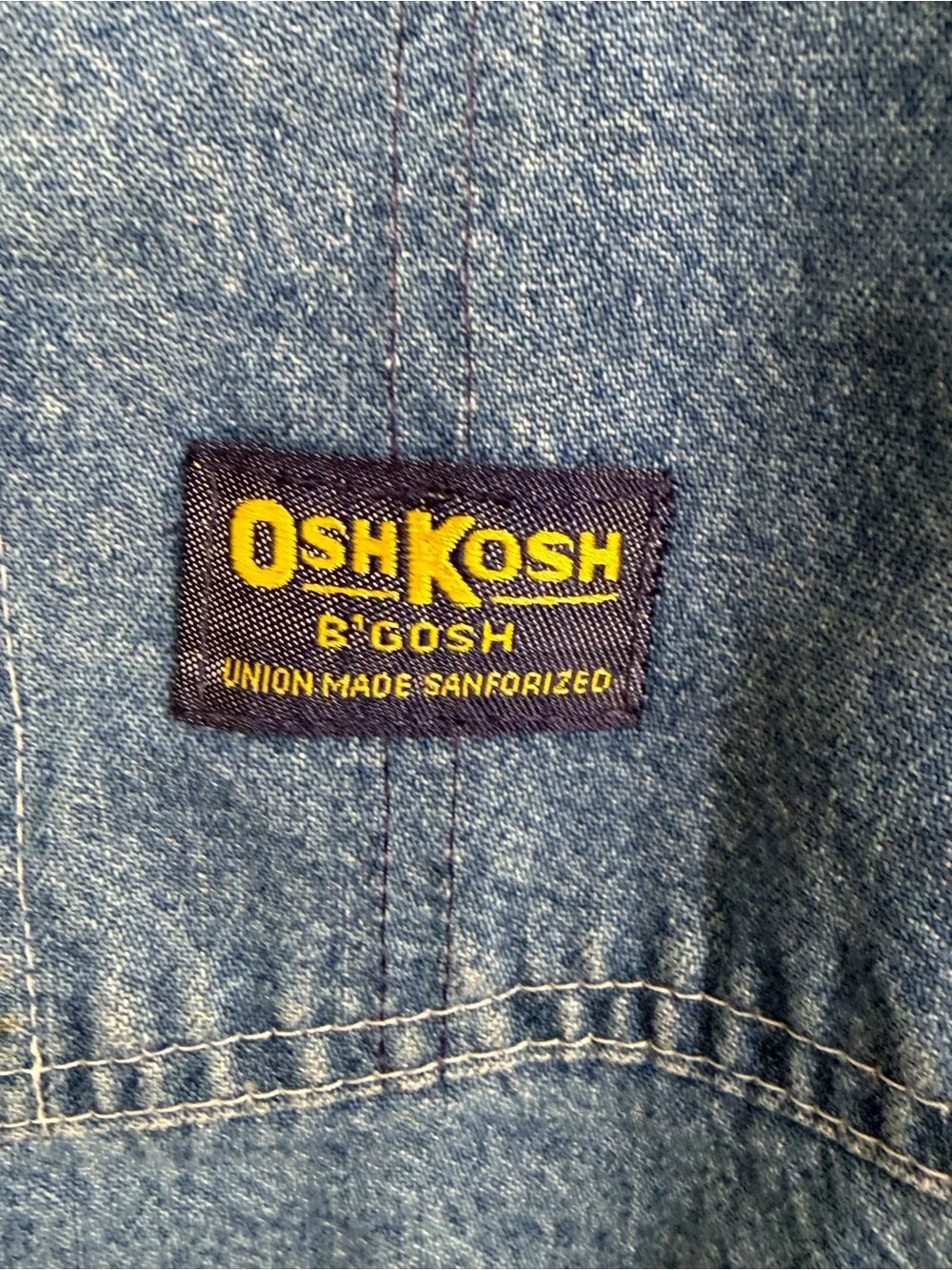 Vintage OshKosh B’Gosh Men's 36 Bib Overalls Vestbak Jean UNION MADE SANFORIZED